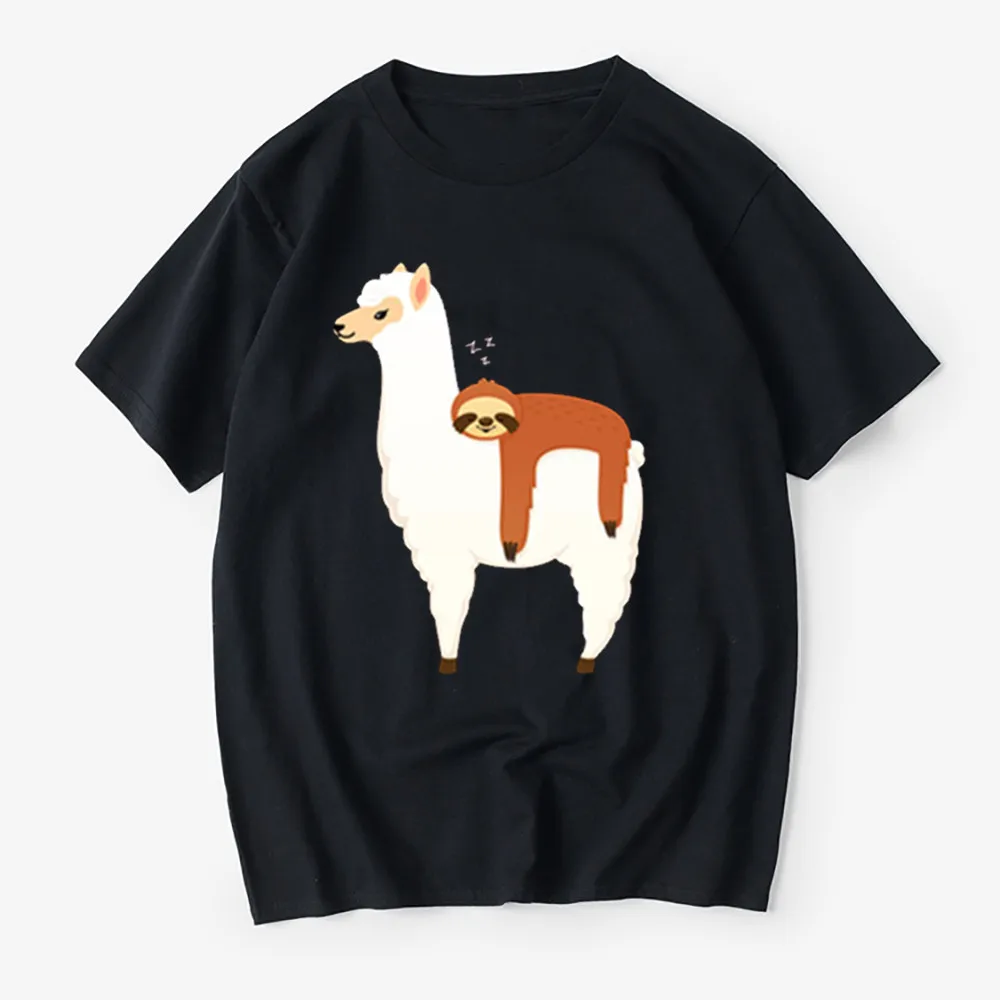 Ленивый Ленивец Hitching Ride On Alpaca Мужская футболка покемон Рик и Морти Забавный принт