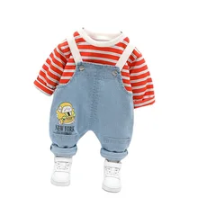 Vêtements de dessin animé pour bébés, t shirt et pantalon pour enfants, 2 pièces/ensembles, nouvelle collection printemps automne vêtements de sport décontractés 