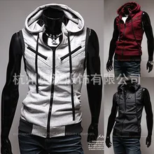 Для весны и осени стиль без рукавов мужской жилет Мульти-молния с капюшоном мужской жилет ying lun kuan Wz10a