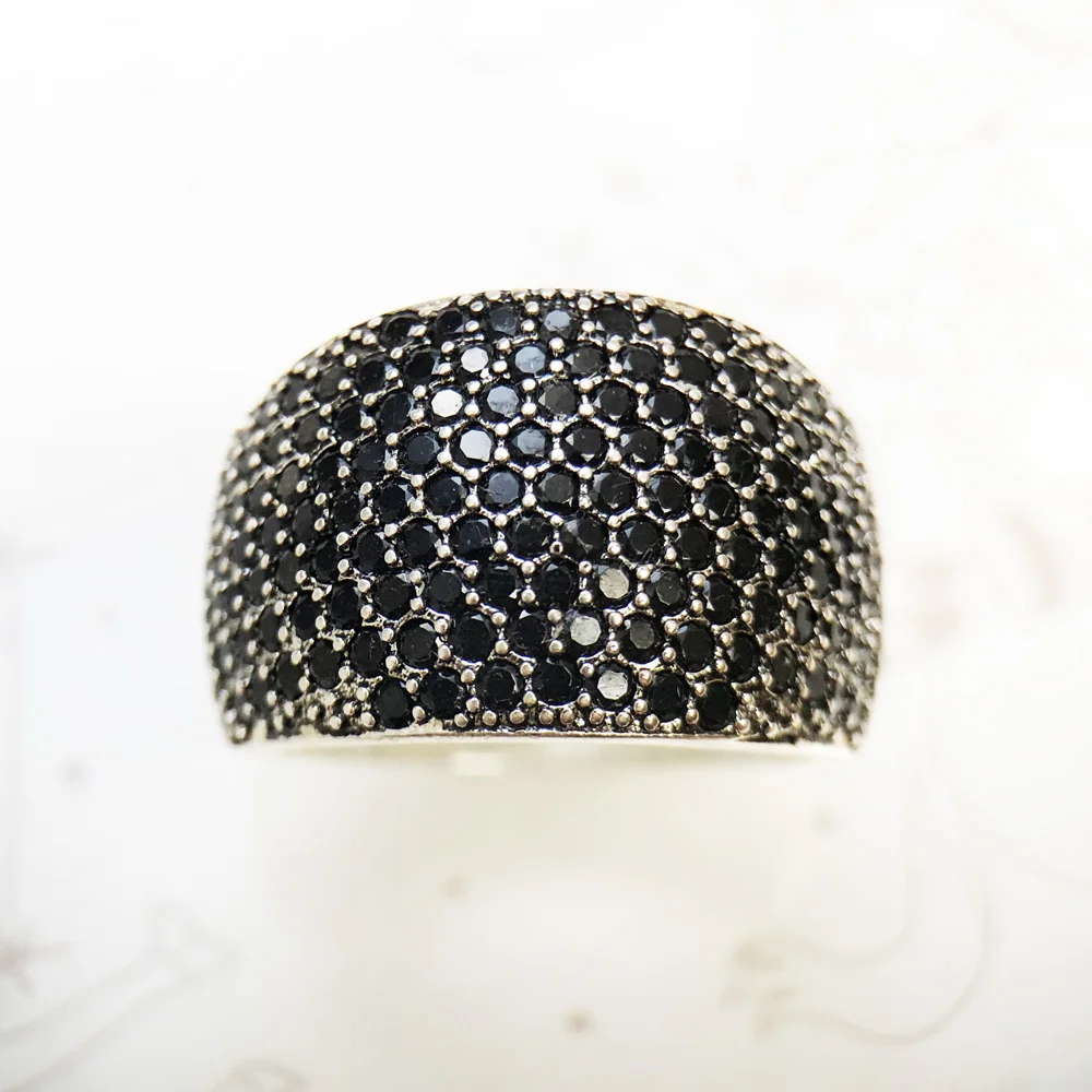 Black Pave Cocktail Ring,Europe Style Fashion Good Jewerly For Women Men,2020 Spring Gift In 925 Sterling Silver,Super Deals - Image 4