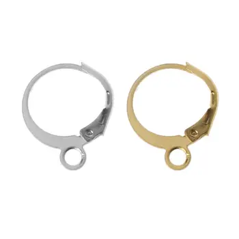 

200Pcs DIY Gold silver color Earring Hooks Leverback Clips Ear Hooks Earwire DIY Jewelry Findings 15x12mm