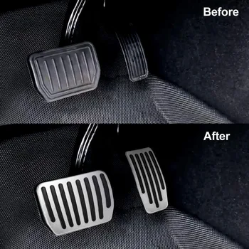 

2pcs Foot Pedal For Tesla Model 3 Accelerator Gas Fuel Brake Pedal Pads Cover Aluminum Non-Slip