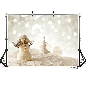 

Christmas Snowman Winter Snow Bokeh Glitter Vinyl Photography Background Decor Children Newborn Baby Kid Party Photo Studio Prop
