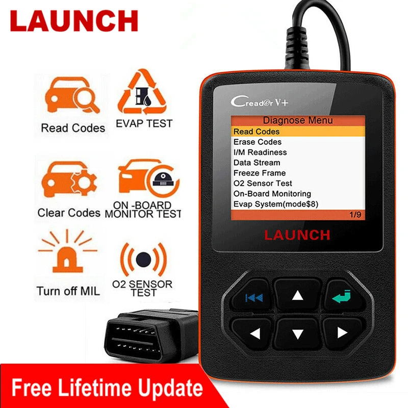 LAUNCH Creader V + OBD2 motor kod okuyucu EOBD OBDII profesyonel araç  teşhis aracı lansmanı motor tarayıcı OBD ücretsiz güncelleme - AliExpress  Automobiles \u0026 Motorcycles