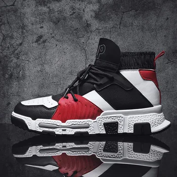 

Men Gao Help Board Shoes 2019 Season Spell Color Leather Surface Thick Bottom Leisure Sports Trendy Shoes Male