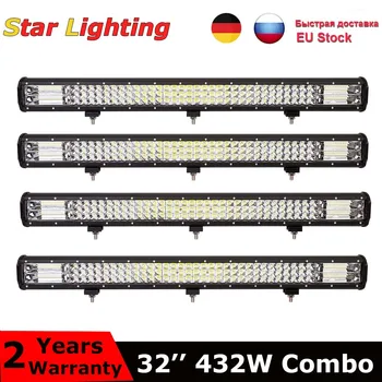 

7D LED Light Bar 432W 32" LED Bar Triple Row Combo Work Light 12V 24V DRL for ATV SUV Truck Tractor Boat Auto Driving Light