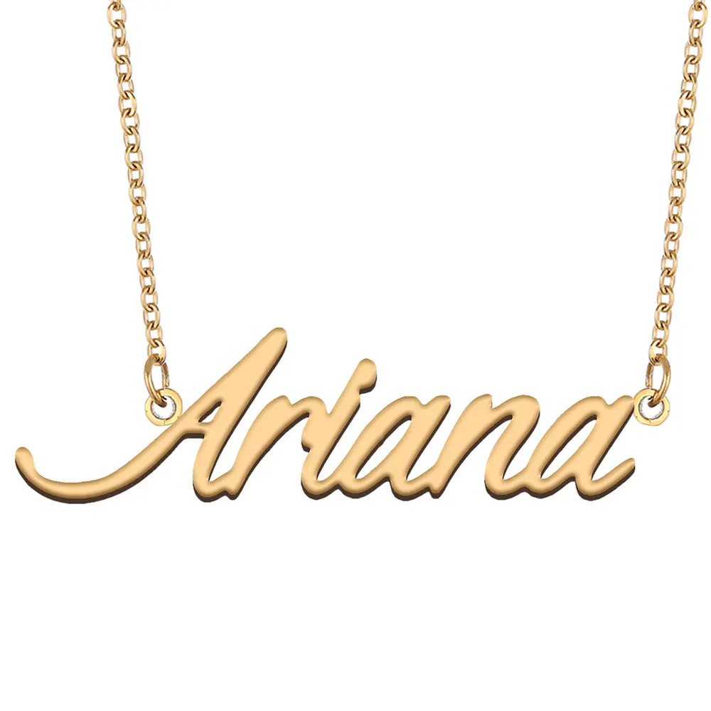 

Ariana Nameplate Necklace for Women Stainless Steel Jewelry Gold Plated Name Chain Pendant Femme Mothers Girlfriend Gift