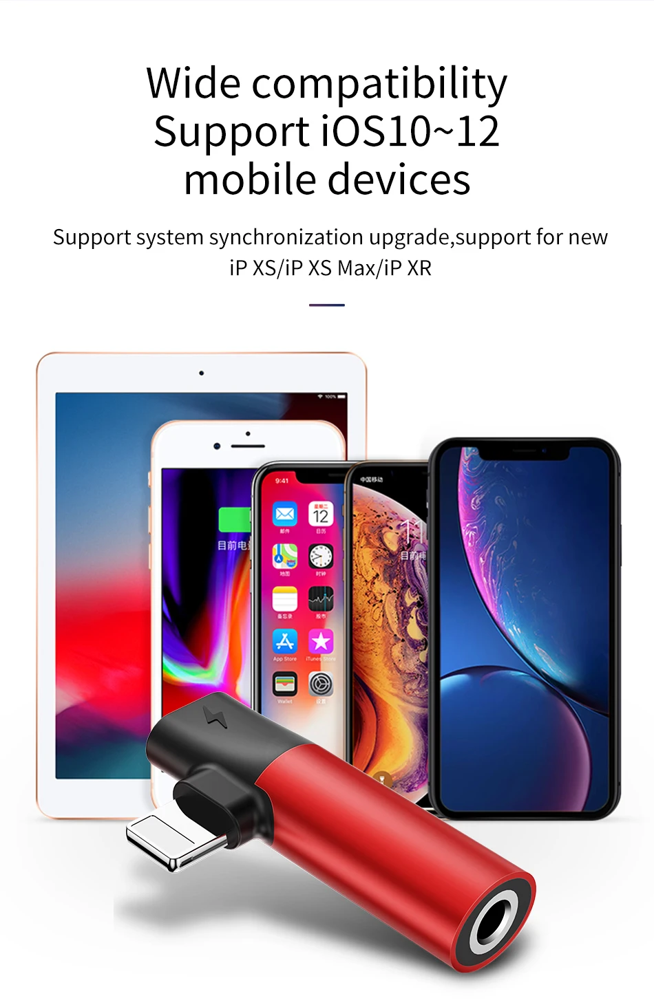 Baseus 2 в 1 для Apple Lightning до 3,5 мм адаптер для наушников аудио Зарядка конвертер для iPhone xs max xr 8 7 6s plus 11 5