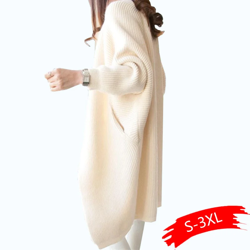

2019 Women Long Cardigans Autumn Winter Stitch Poncho Knitting Sweater Female Over sized Shawl Cape Jacket Coat