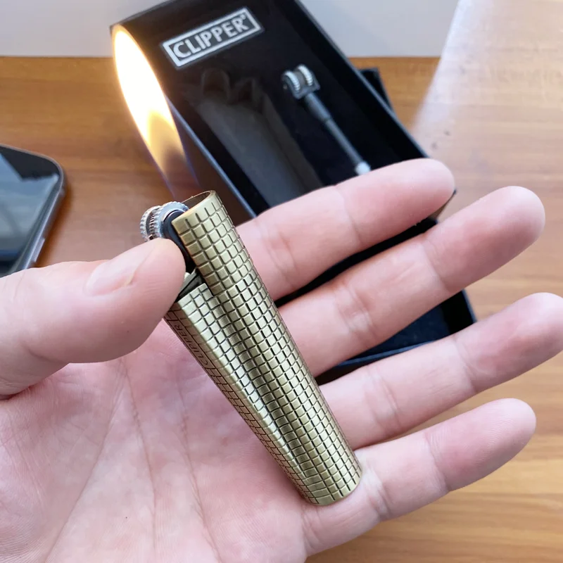 Оригинальная зажигалка полностью металлический шлифовальный круг Бутановая