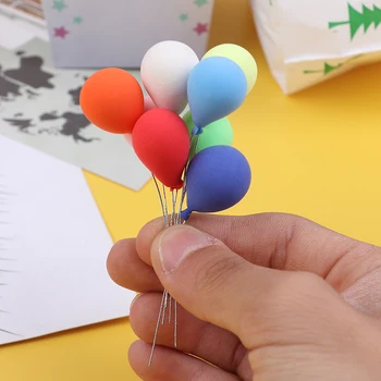 

8PCS Miniature Dollhouse diy handcrafted clay ornaments colorful balloons children gift 1:12 scale