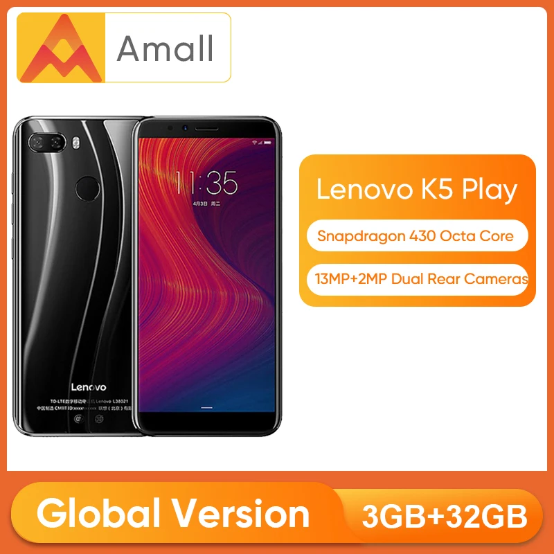 Lenovo K5 Play смартфон с восьмиядерным процессором Snapdragon 430 ОЗУ 3 ГБ ПЗУ 32 18:9 13