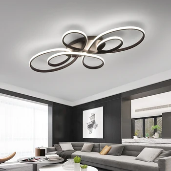 

New Hot White/Brown Modern Led Ceiling Lights For Living Room Bedroom Study Room Dimmable Ceiling Lamp Fixtures