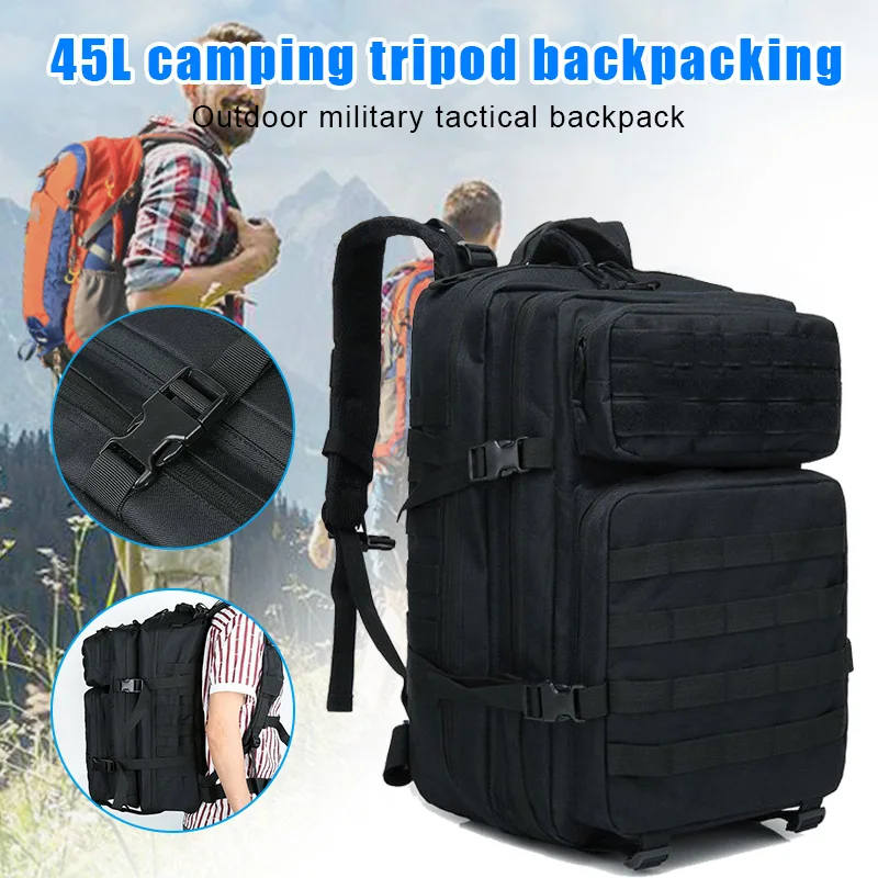 

Backpack Rucksack 45L Large Capacity Zipper for Camping Travel Hiking Outdoor LT88