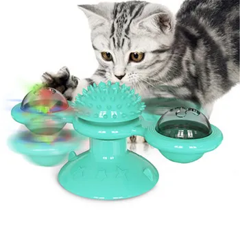 

Pet Toy Windmill Cats Puzzle Whirling Turntable Brush Cat Play Game Toys Kitten Puppy Home Smart Interactive Toys Supplies Pet