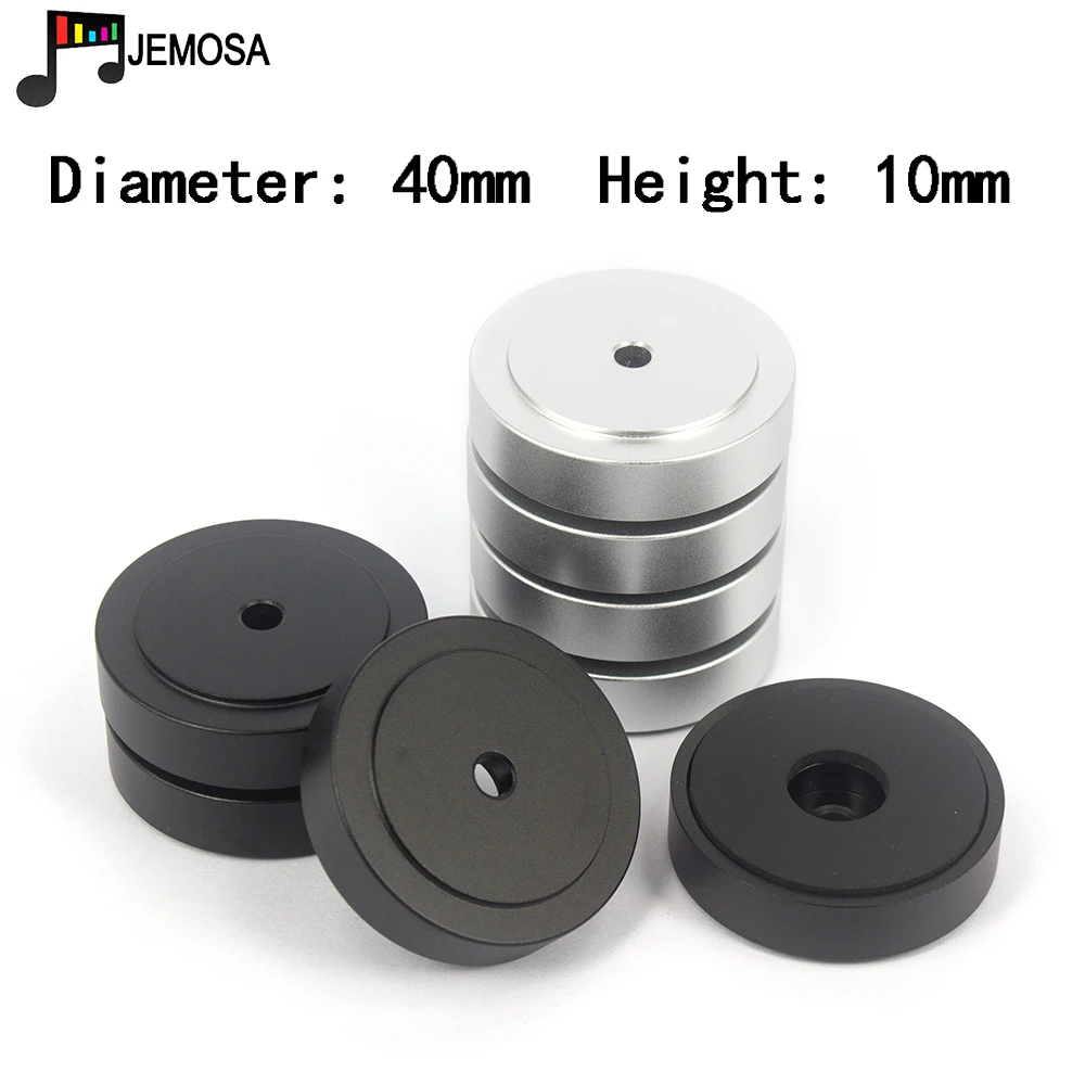 4pcs 40mm *10mm Aluminum Machine Feet Amplifier Feet Speaker Turntable Feet Rubber Shock