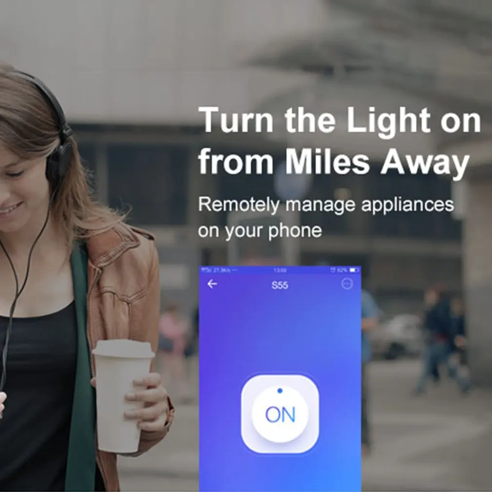 Sonoff S55 Wi-Fi умная водонепроницаемая розетка домашняя умная телефонная розетка с дистанционным управлением Водонепроницаемая умная розетка