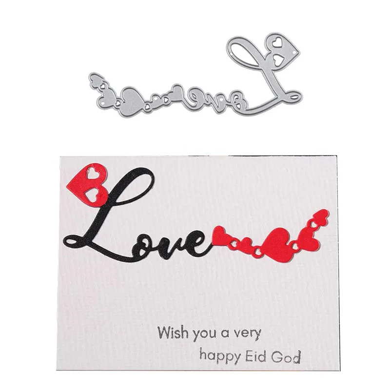 

DiyArts Heart Love Word Metal Cutting Dies New 2019 Letter Scrapbooking For Making Cards Decorative Embossing Crafts Stencils