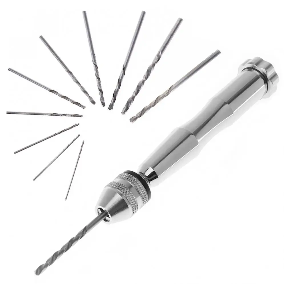 

Hand twist drill Multifunctional Semi-Automatic Spiral Hand Drill Hand Twist Drill with Ten Drill Heads for DIY Tool