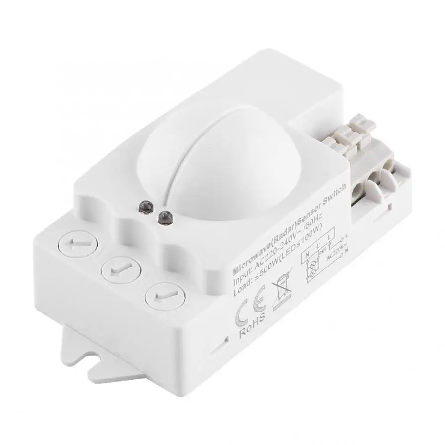 

1pc 360 Degree 500W Radar Motion Detector Smart Microwave Sensor Light Switch Radar Light Switch