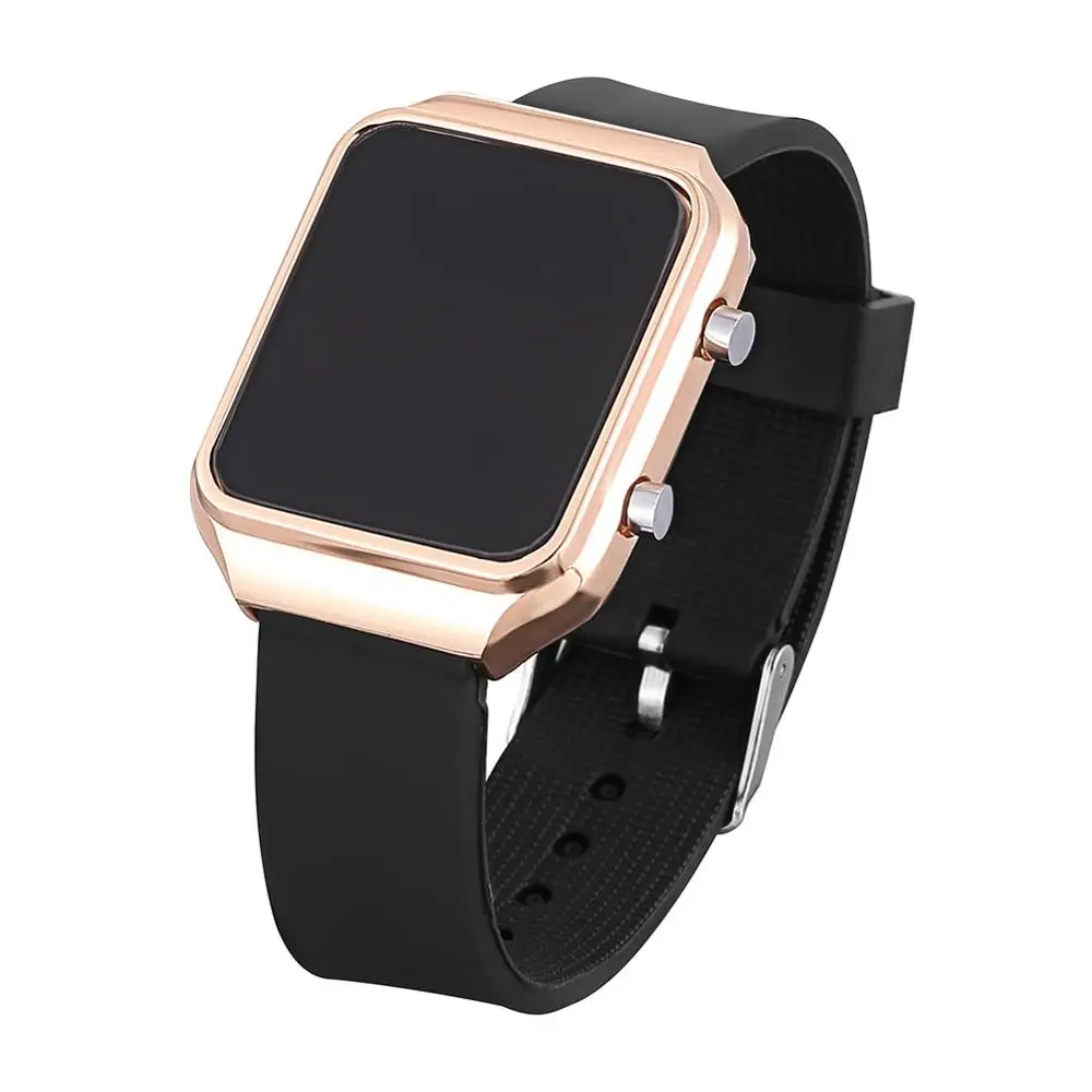 Rose gold Модные светодиодные часы, цифровые наручные часы, розовые часы, силиконовые детские часы для мальчиков, Reloj Ni o, детские часы для девочек, электронные часы - Цвет: Rose gold