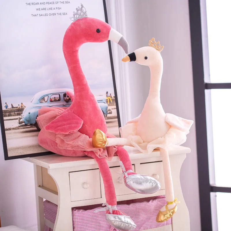 

Flamingo Doll Plush Toys INS Pink GIRL'S Heart Doll Model Doll Wedding Spilled Crane Machine