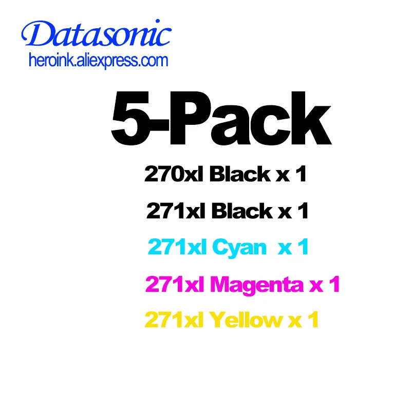 1set -5pcs DAT для Canon 270 271 PGI-270 CLI-271 совместимый чернильный картридж для принтера Canon PIXMA MG5720 MG6820 MG7720 PIXMA TS5020 - Цвет: 1set -5pcs
