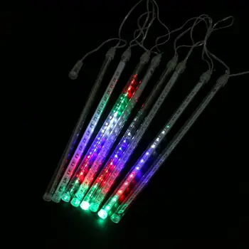 

8Pcs/Set 30cm Meteor Rain Tube Lights 144 LED Bright Falling String Lamps Decor outdoor landscape lighting