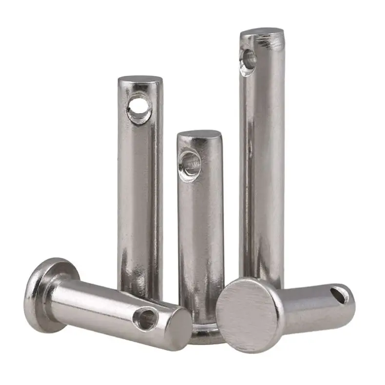 304 stainless steel pin gb882 flat head with hole cylindrical pin locating m3m4m5m6m8m10 5Pcs