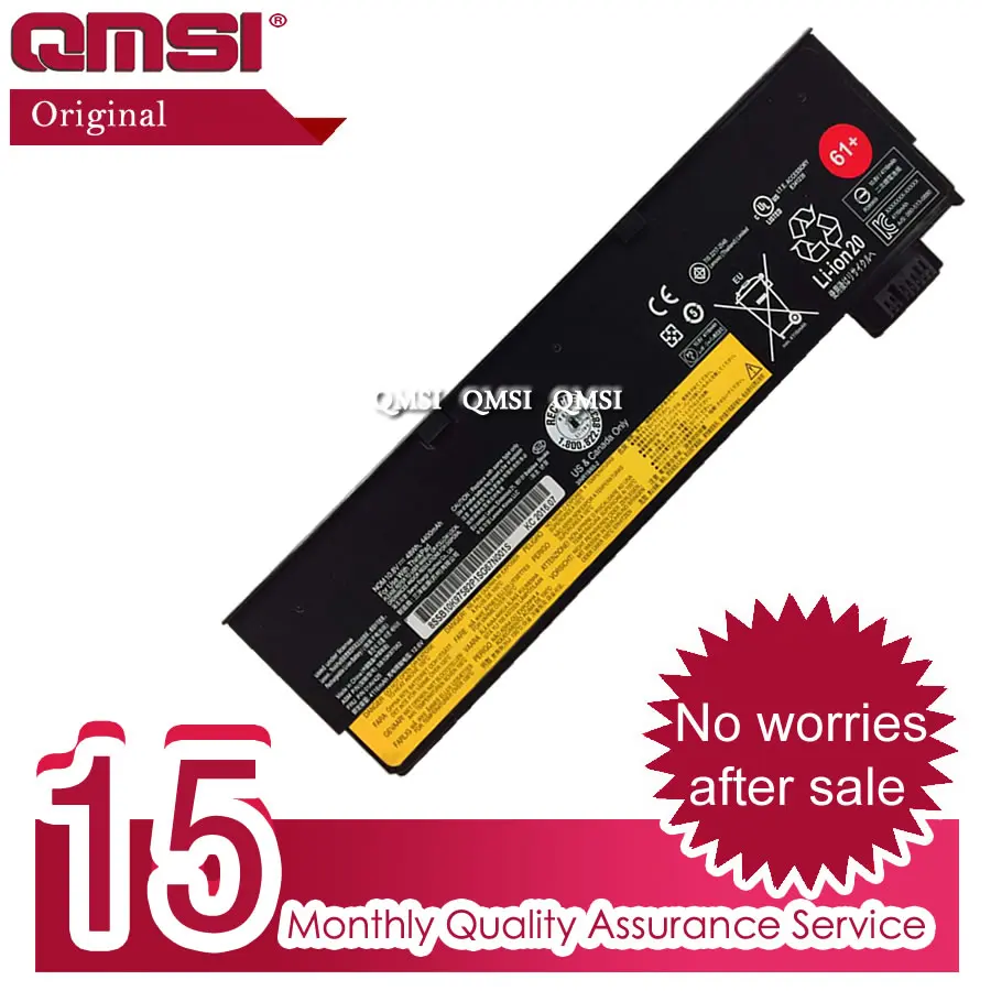 QMSI аккумулятор для lenovo ThinkPad P51S T470 T570 серии SB10K97582 01AV425 10,8 V 48Wh 4400 мА/ч, 6 жил