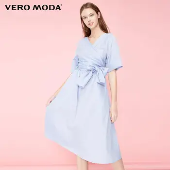 

Vero Moda Women's V-neck Striped Cross-over Waist Dress | 31926Z520