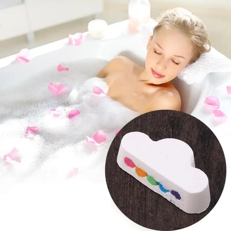 

Rainbow Bath Bubble Bomb Ball For Ladies Shower Natural Skin Care Exfoliating Moisturizing Cloud Shape Bath Ball Bombs