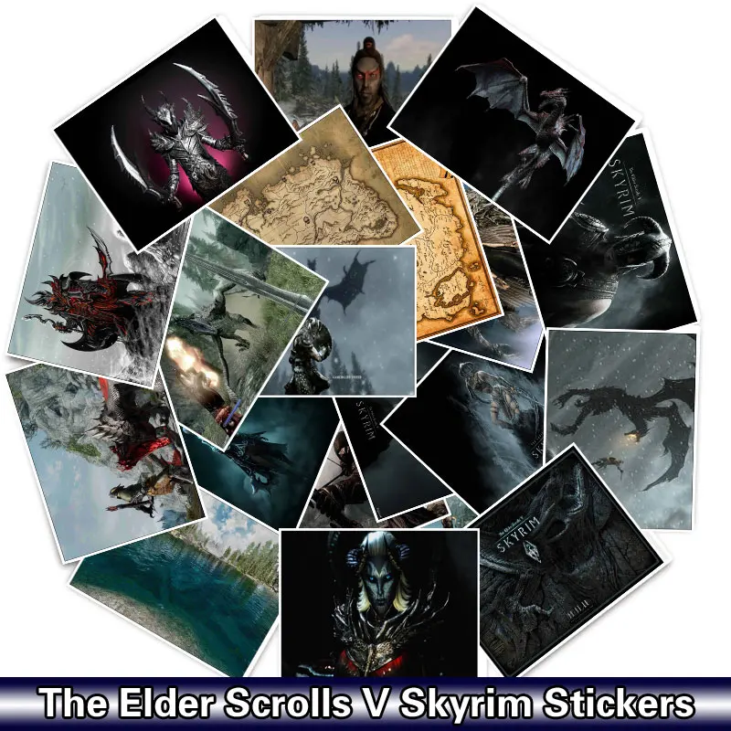 25 шт./упак. The Elder Scrolls V Skyrim наклейки для телефона автомобиля мото холодильник ноутбук багаж велосипед скейтборд гитара велосипед игрушечная аппликация