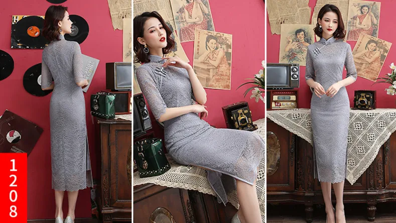 Sheng Coco Леди кружева рыбий хвост Cheongsam вышитые китайское свадебное платье Qipao Восточный Стиль Красный Русалка платья