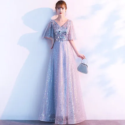 

Evening Gown Women's 2019 New Style Banquet Elegant Chorus Long Host Dress Queen Costume Nobility