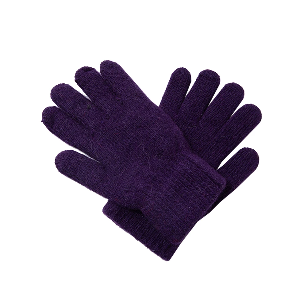 Dark Purple Перчатки из искусственного кроличьего меха, теплые, утолщенные, тянущиеся, вязаные, волшебные перчатки, мужские, женские, перчатки на палец - Цвет: Dark Purple