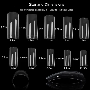 

500PCS Clear White Natural Ballerina Half Nail Tips Coffin False Nails ABS Artificial DIY False Fake UV Gel Ultra Flexible