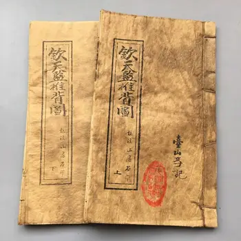 

Archaize book, thread binding manuscript (back pushing picture of imperial Tianjian) 2 volumes