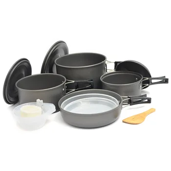

Outdoor Portable 4-5 People Stove Set Pot Combination Multi-Person Alumina Non-Stick Pot Camping Pot