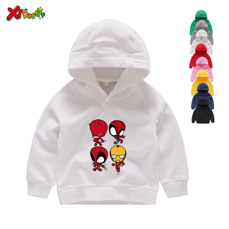 

2019 Boys Clothes Hoodies Superman Batman Spider Man Captain America /Hulk/Iron Man Hoodies Sweatshirts Boy Girls 2T-8T