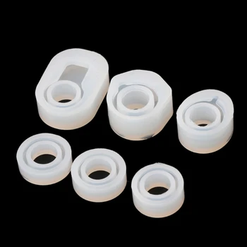 

2020 New 6Pcs DIY Rings Silicone Mold Jewelry Pendant Rings Resin Casting Circle Mould