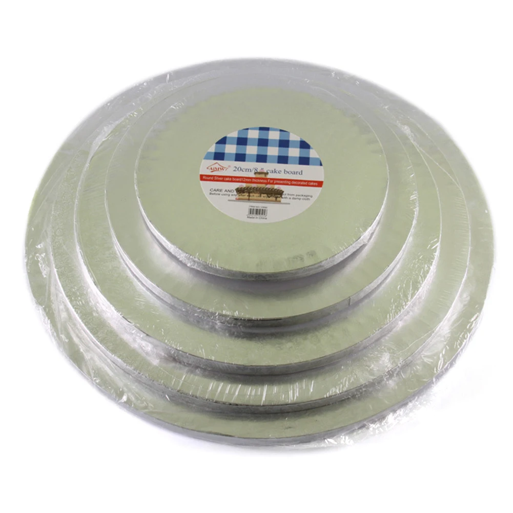 5 Sizes Round Cake Display Board Stand Holder Strong Base Wedding Birthday Party Events Home Bakery Cake Baking Tools Bakeware cake baking tools