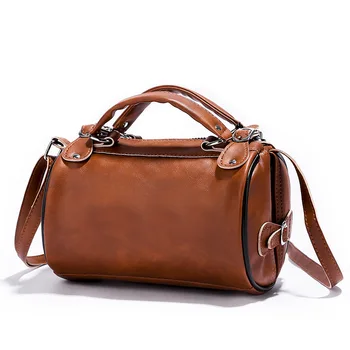 

Retro Bag Cylinder Straddle Bag New Brown Powder Black Single Shoulder Satchel Bags for Women 2018 Handbag Women Bag