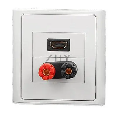 

Speaker 2 Binding Posts HDMI Interface White Wallplate
