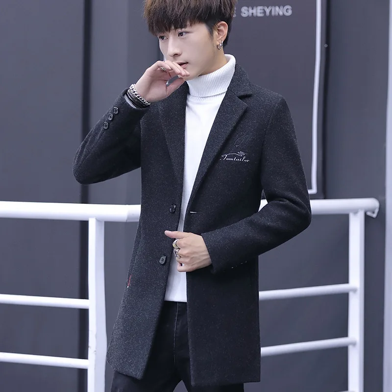 

Men's 2019 Autumn And Winter New Style Large Size Mid-length Trench Coat Korean-style Slim Fit Trend of Fashion Men Coat