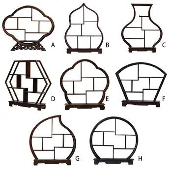 

2020 New Chinese Wooden Assemble Display Stand Home Decoration Curio Cabinets Shelf,Round