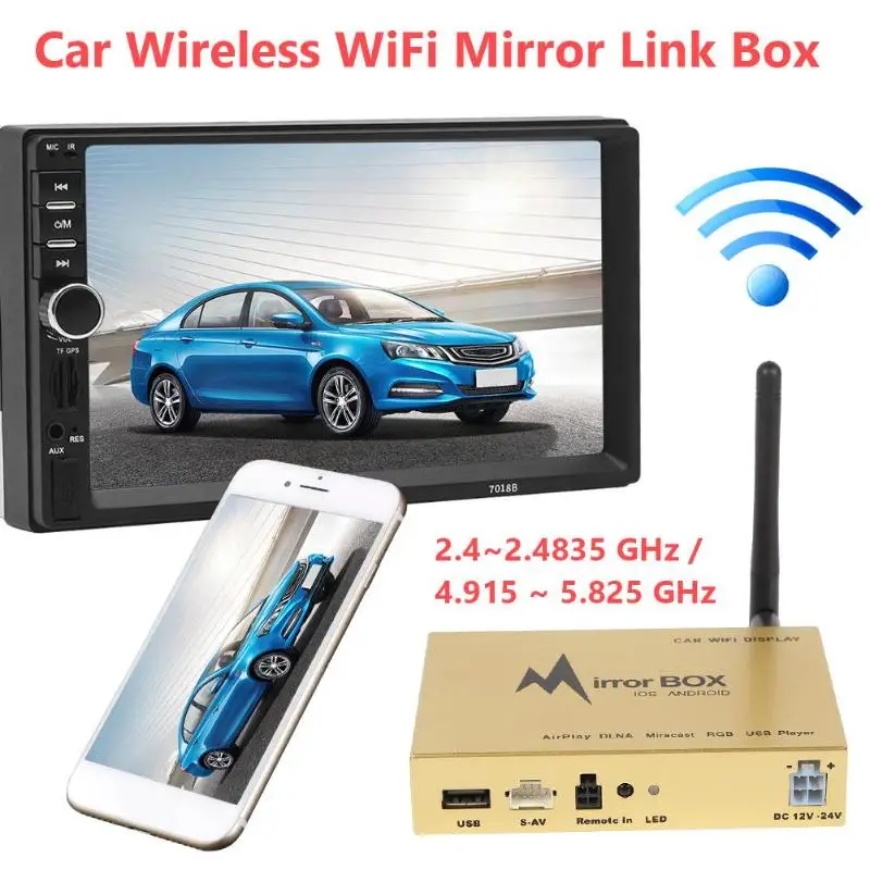 2,4G 5G Автомобиль WiFi Зеркало Ссылка Коробка экран зеркальный ключ для iOS Android