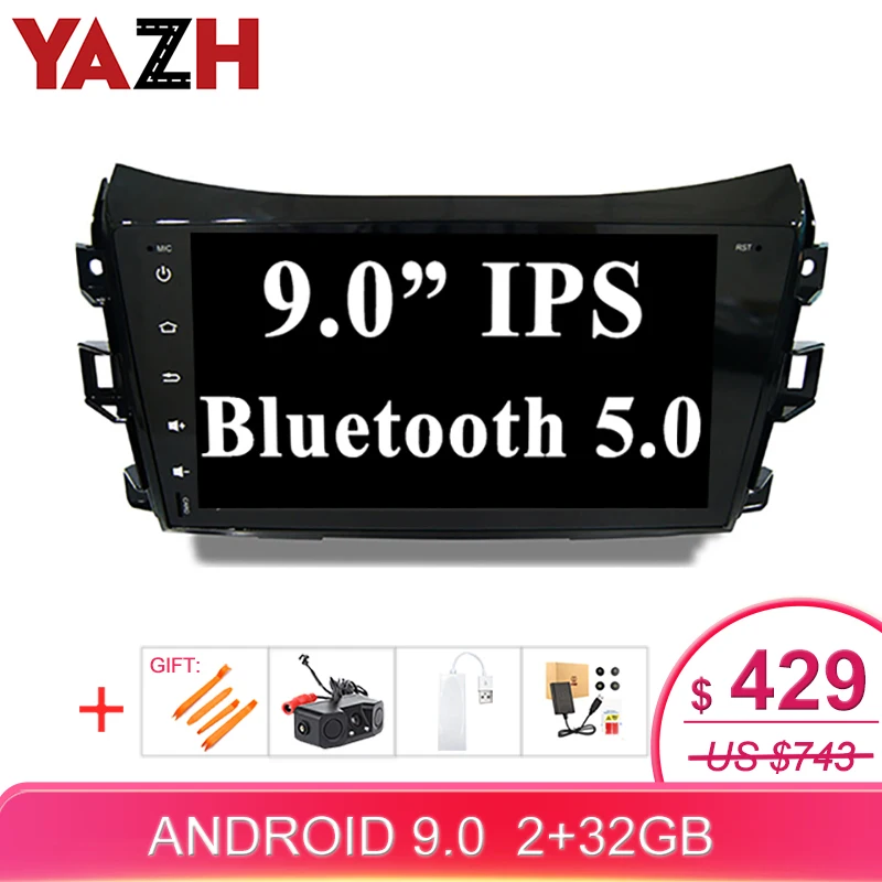 YAZH Android Авто Радио стерео для Nissan Navara FRONTIER 2011 2012 2013 gps Мультимедиа Навигация 2 ГБ 32 ГБ DVD плеер