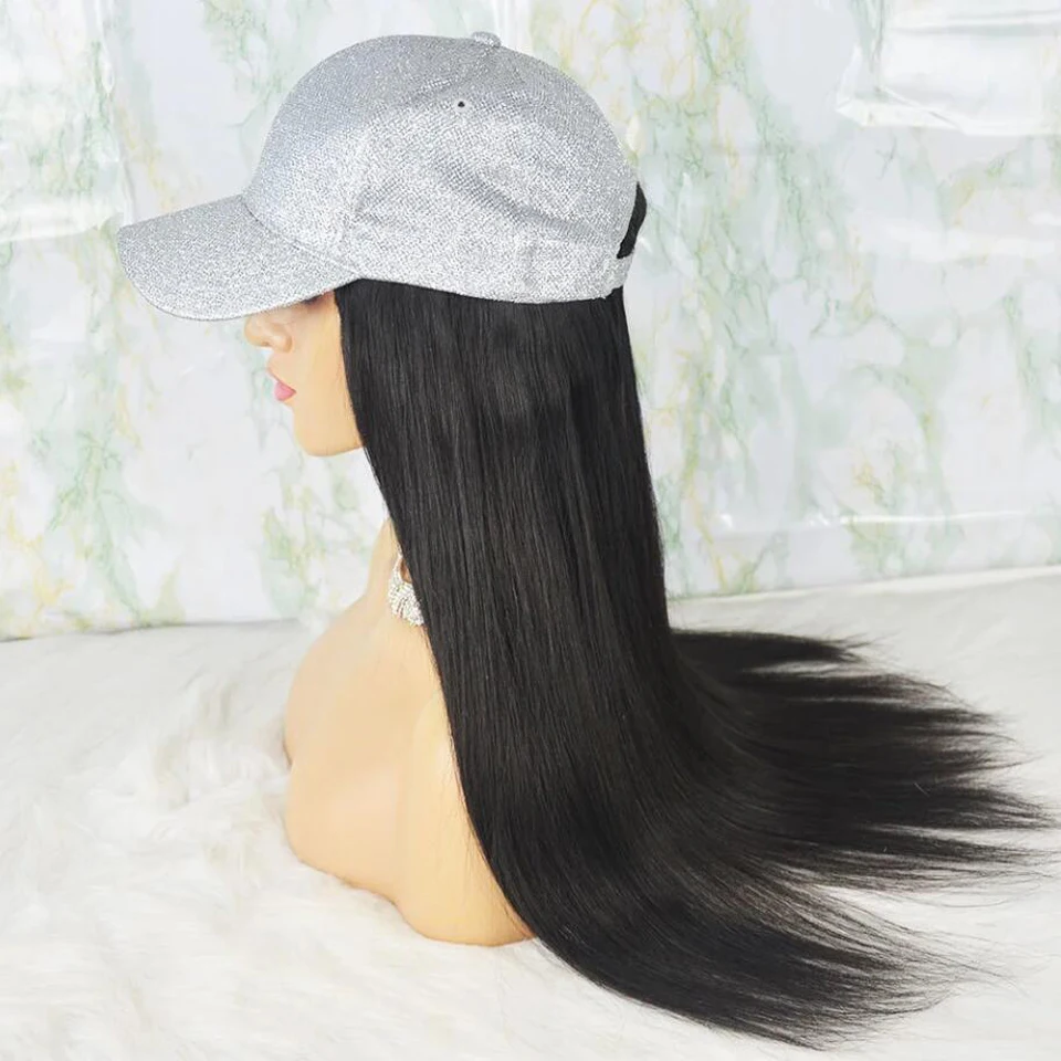 Straight Long Hair Baseball Cap Hair 