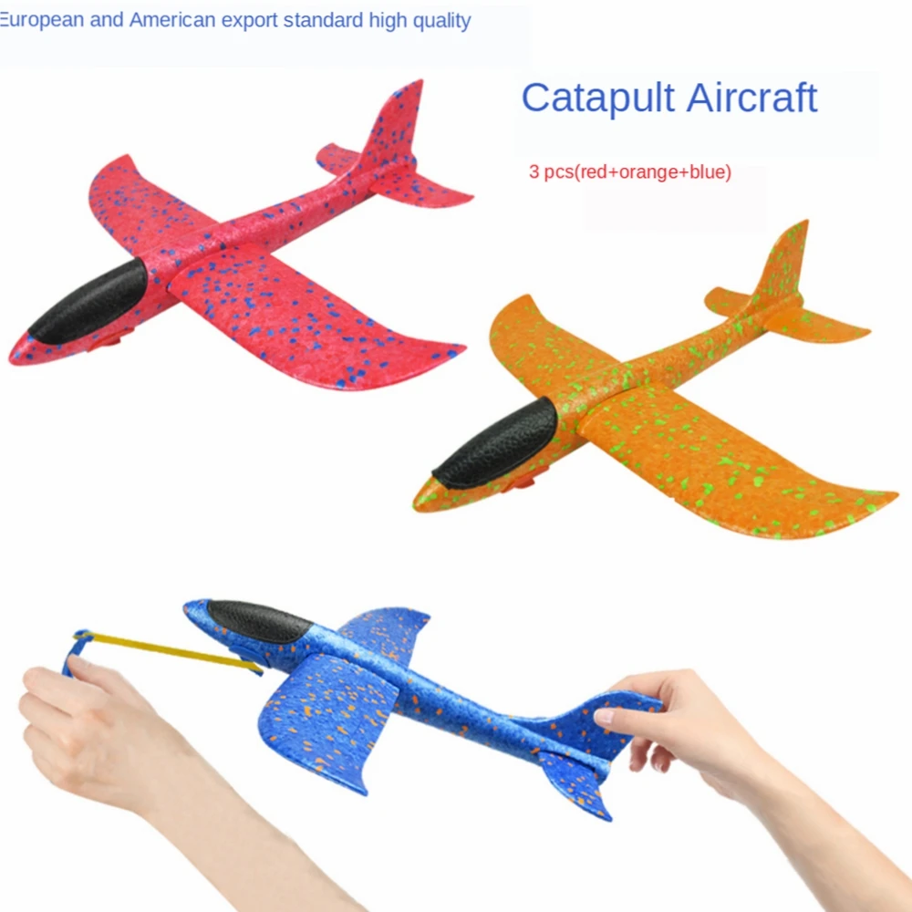 3PCS Children's Catapult Flying Toy Glider Aircraft Foam Plastic